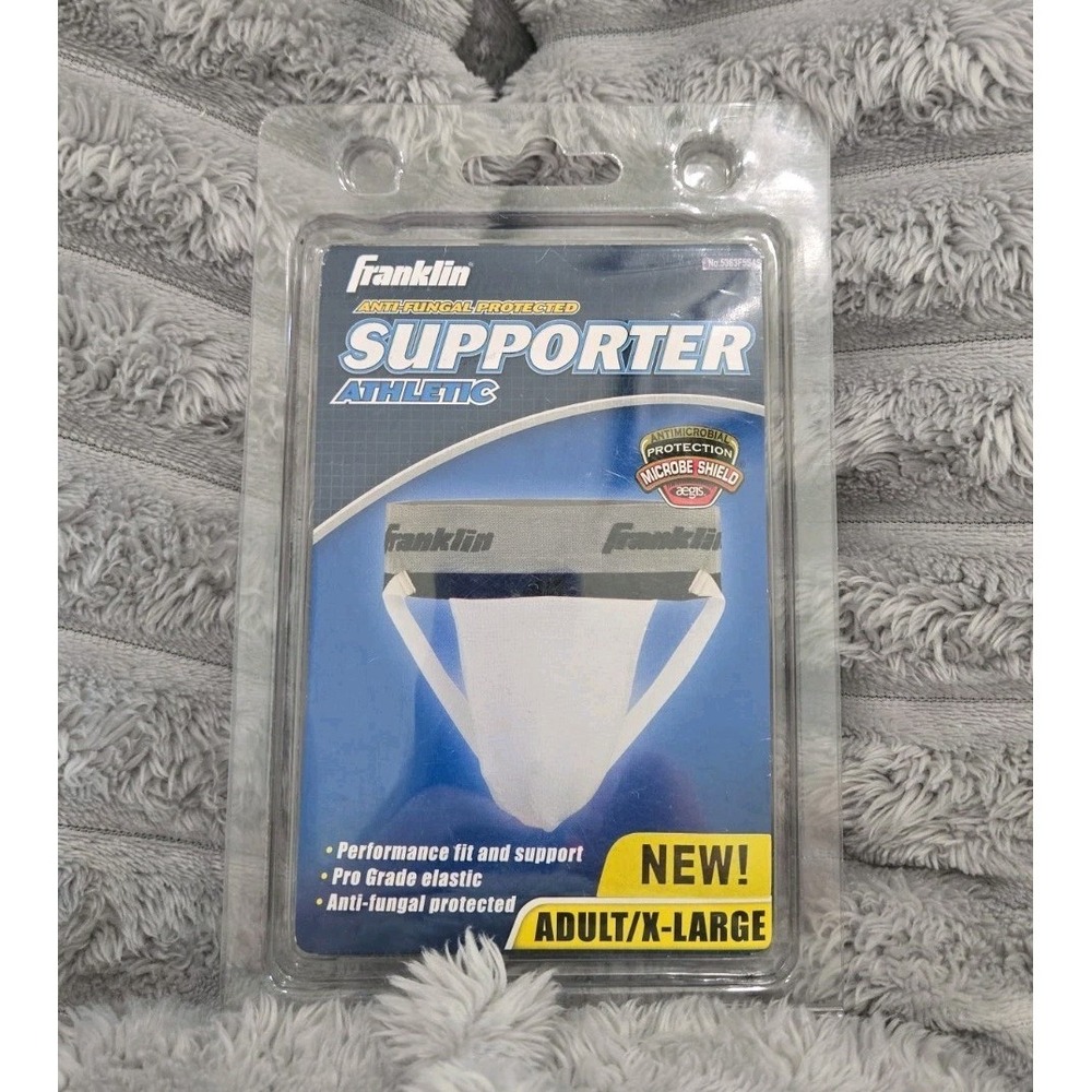 Franklin Sports Adult XL Athletic‎ Supporter Jockstrap Antimicrobial White NEW